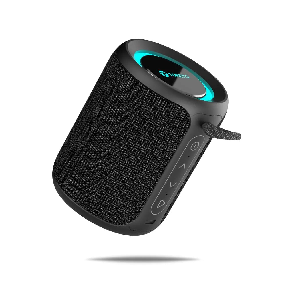 Toreto Cosmo 18W Portable Bluetooth Speaker (Black) - Immersive 360° Surround Sound - Naivri