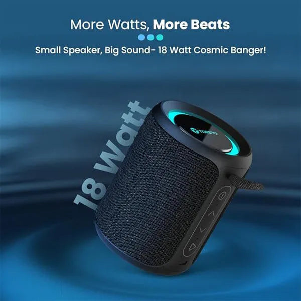 Toreto Cosmo 18W Portable Bluetooth Speaker (Blue) - Immersive 360° Surround Sound - Naivri