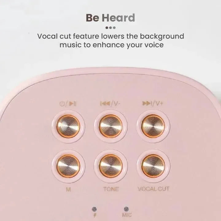 Toreto Tor-375 Jukebox Wireless Speaker White with Karaoke Mic & HD Sound - Naivri