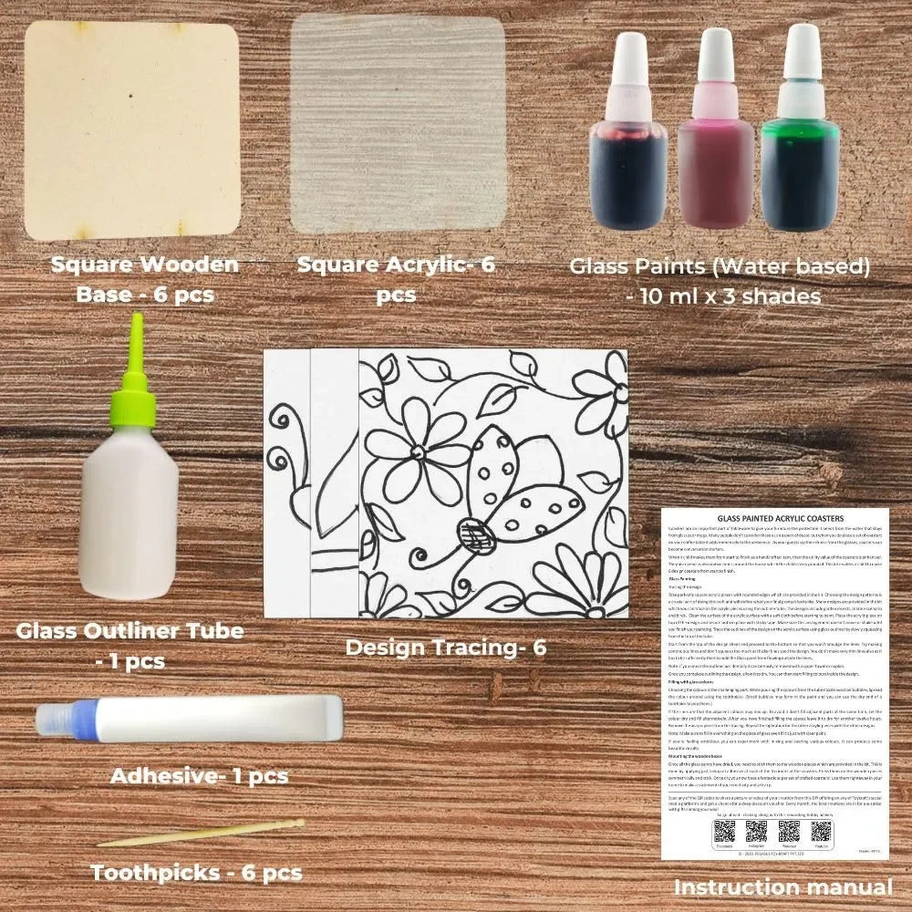 Toykraftt Acrylic Coaster Art Kit for Kids | DIY Paint Kit Ages 8–12 | Creative Gifts for Girls & Boys - Naivri