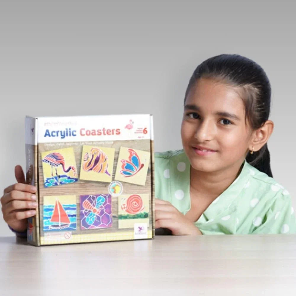 Toykraftt Acrylic Coaster Art Kit for Kids | DIY Paint Kit Ages 8–12 | Creative Gifts for Girls & Boys - Naivri
