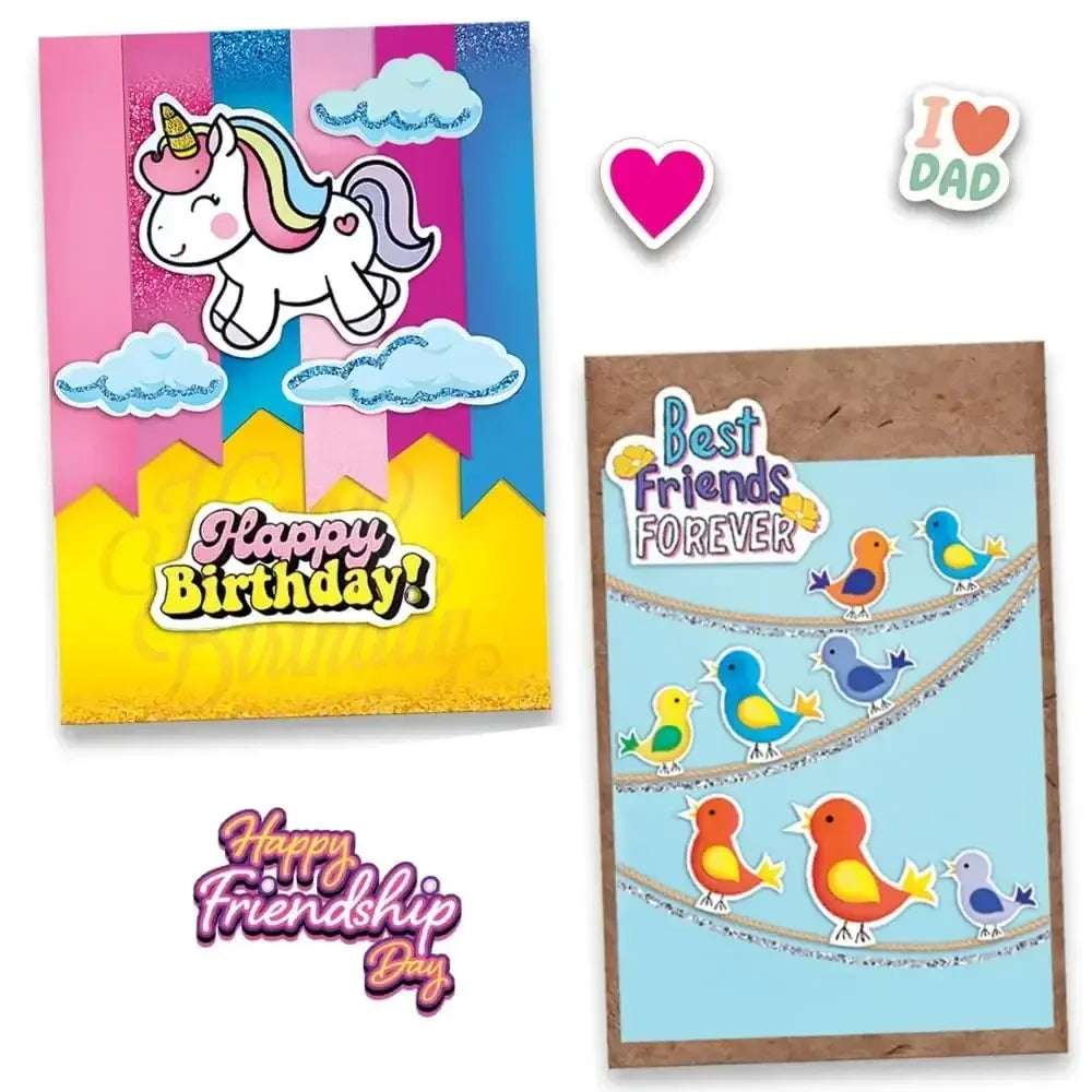 Toykraftt Celebrate Greeting Card Making Kit | DIY Craft Set for Kids Age 7+ - Naivri