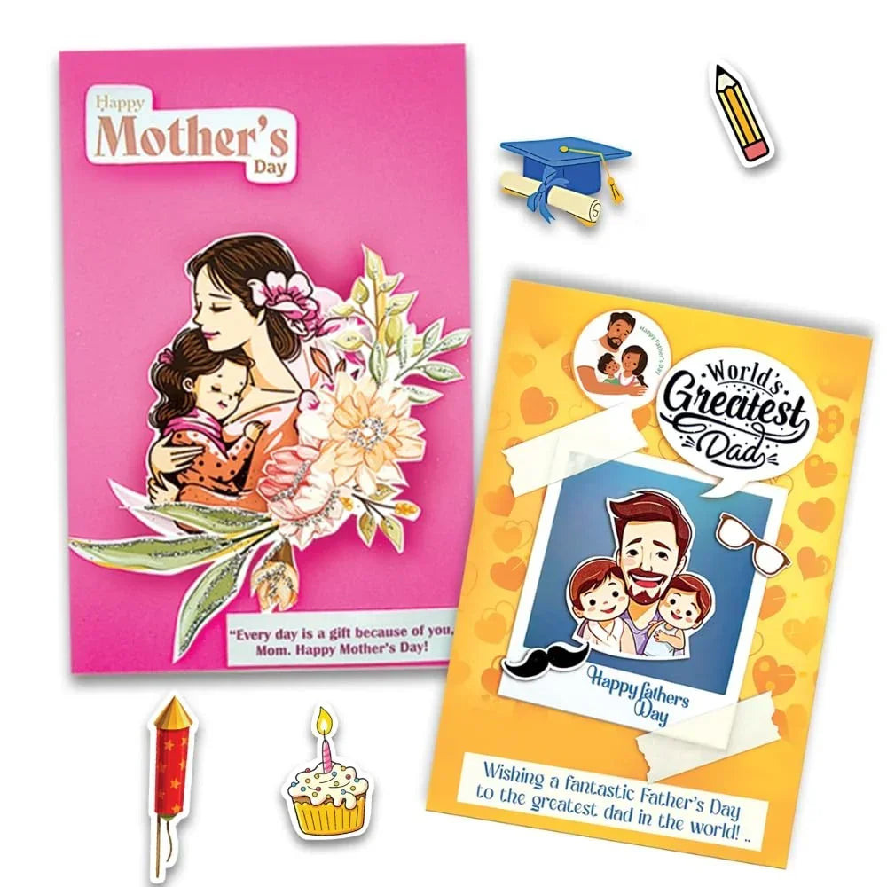 Toykraftt Celebrate Greeting Card Making Kit | DIY Craft Set for Kids Age 7+ - Naivri