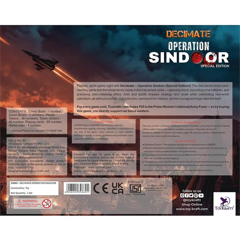 Toykraftt Decimate – Operation Sindoor Game | Strategic Board Game for Kids & Families - Naivri