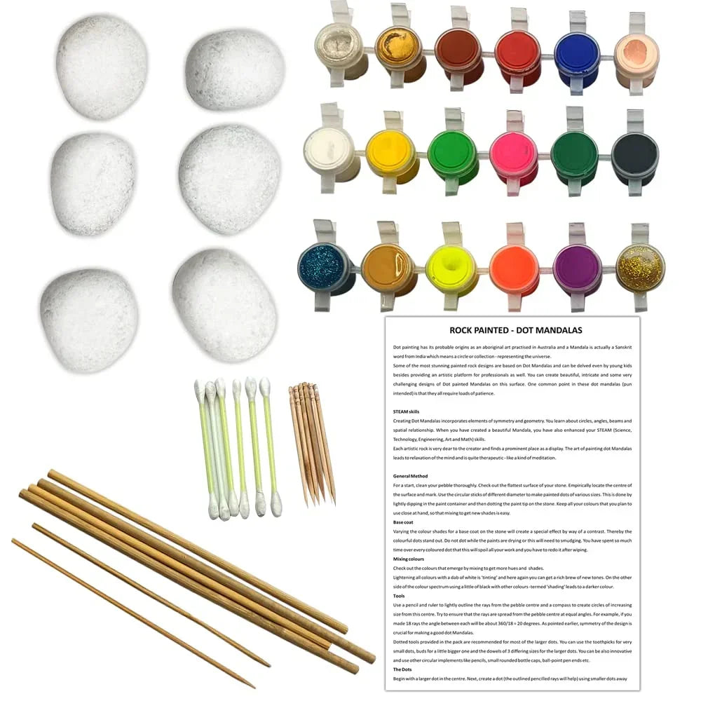 Toykraftt Dot Mandala Rock Painting Kit for Kids Age 8+ | Creative Art Set - Naivri