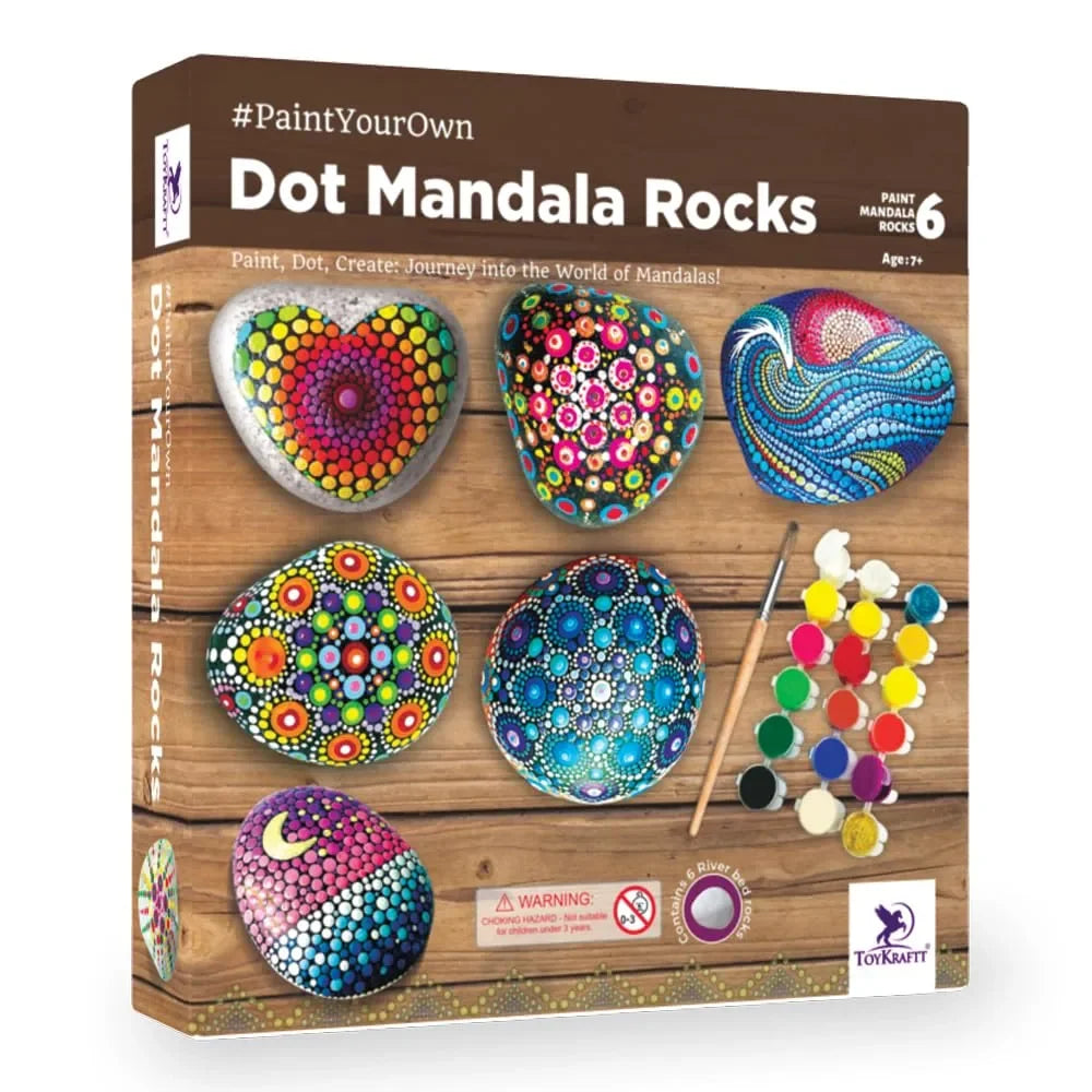 Toykraftt Dot Mandala Rock Painting Kit for Kids Age 8+ | Creative Art Set - Naivri