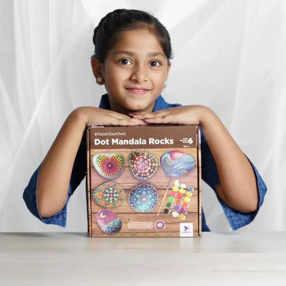 Toykraftt Dot Mandala Rock Painting Kit for Kids Age 8+ | Creative Art Set - Naivri