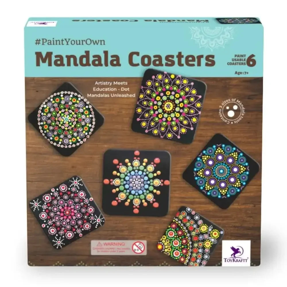 Toykraftt Mandala Coaster Art Kit for Kids | Dot Painting DIY Set | Age 7–12 - Naivri