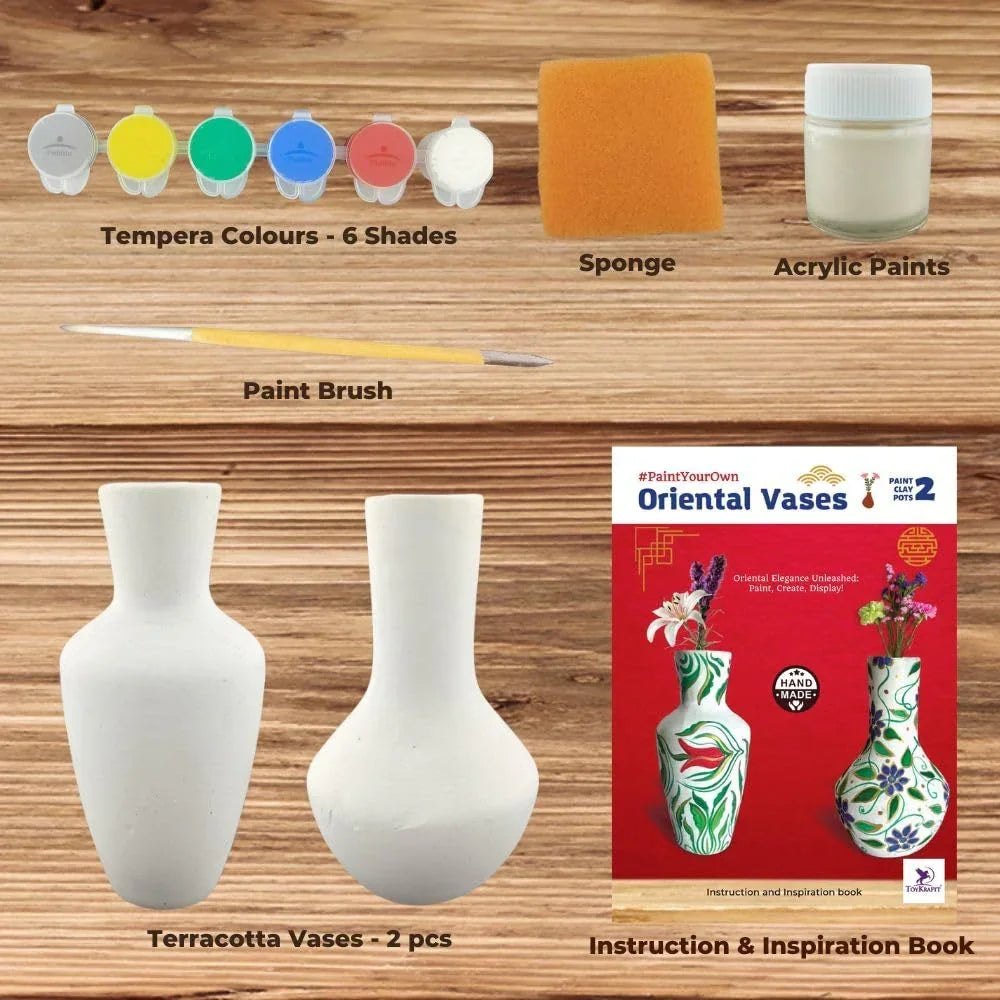 Toykraftt Oriental Vases Pot Painting Kit | Art & Craft for Kids 8–12 - Naivri