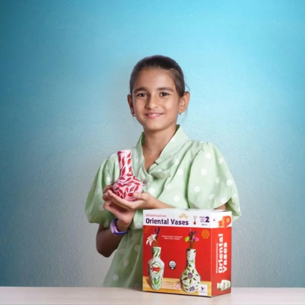 Toykraftt Oriental Vases Pot Painting Kit | Art & Craft for Kids 8–12 - Naivri