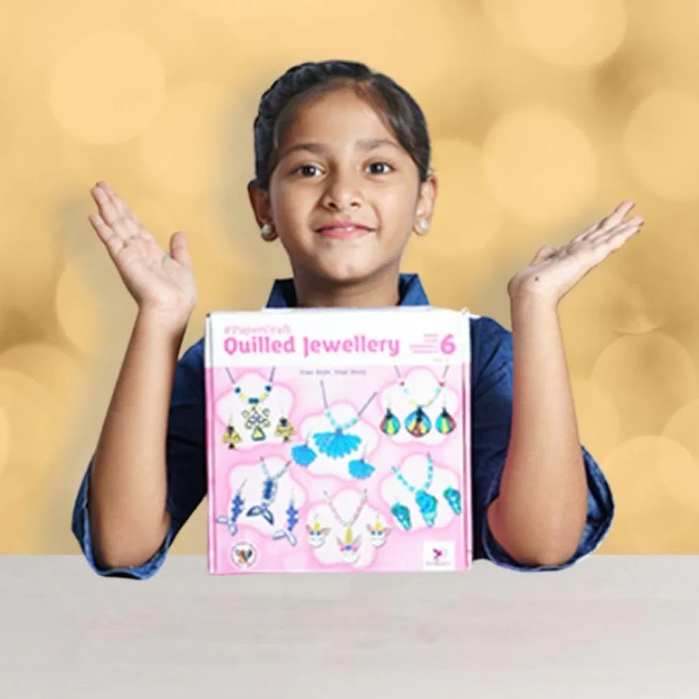 Toykraftt Paper Quilling Jewellery Kit for Girls | DIY Craft Set - Naivri