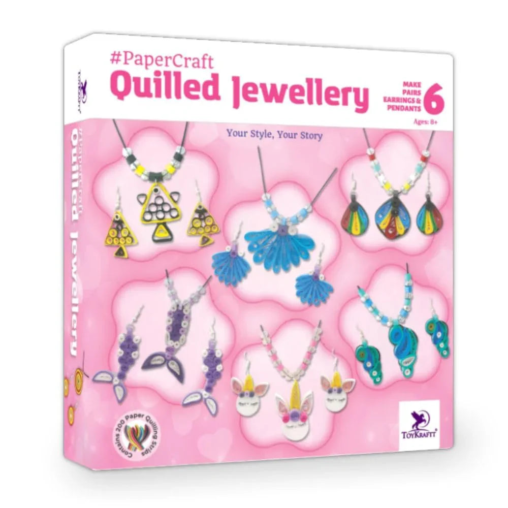 Toykraftt Paper Quilling Jewellery Kit for Girls | DIY Craft Set - Naivri