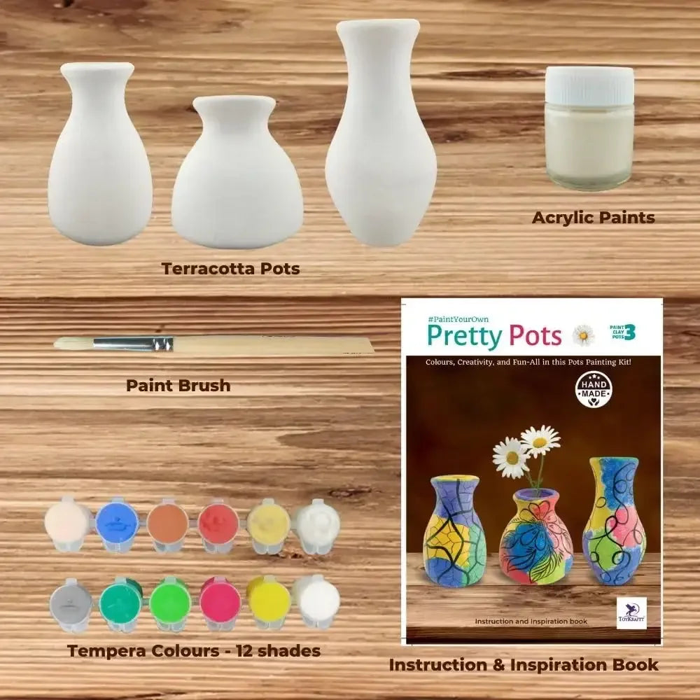 Toykraftt Pretty Pots Painting Kit for Kids | Art & Craft DIY Set - Naivri