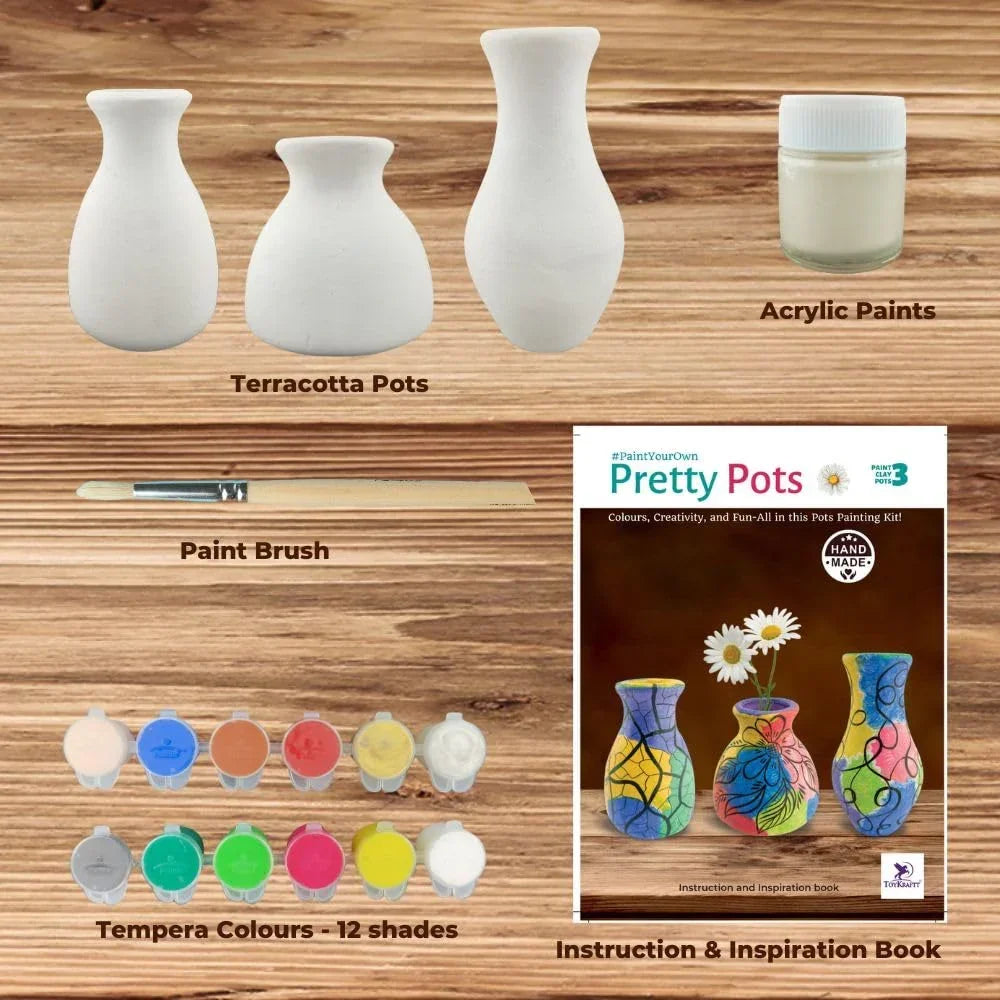 Toykraftt Pretty Pots Painting Kit for Kids | Art & Craft DIY Set - Naivri