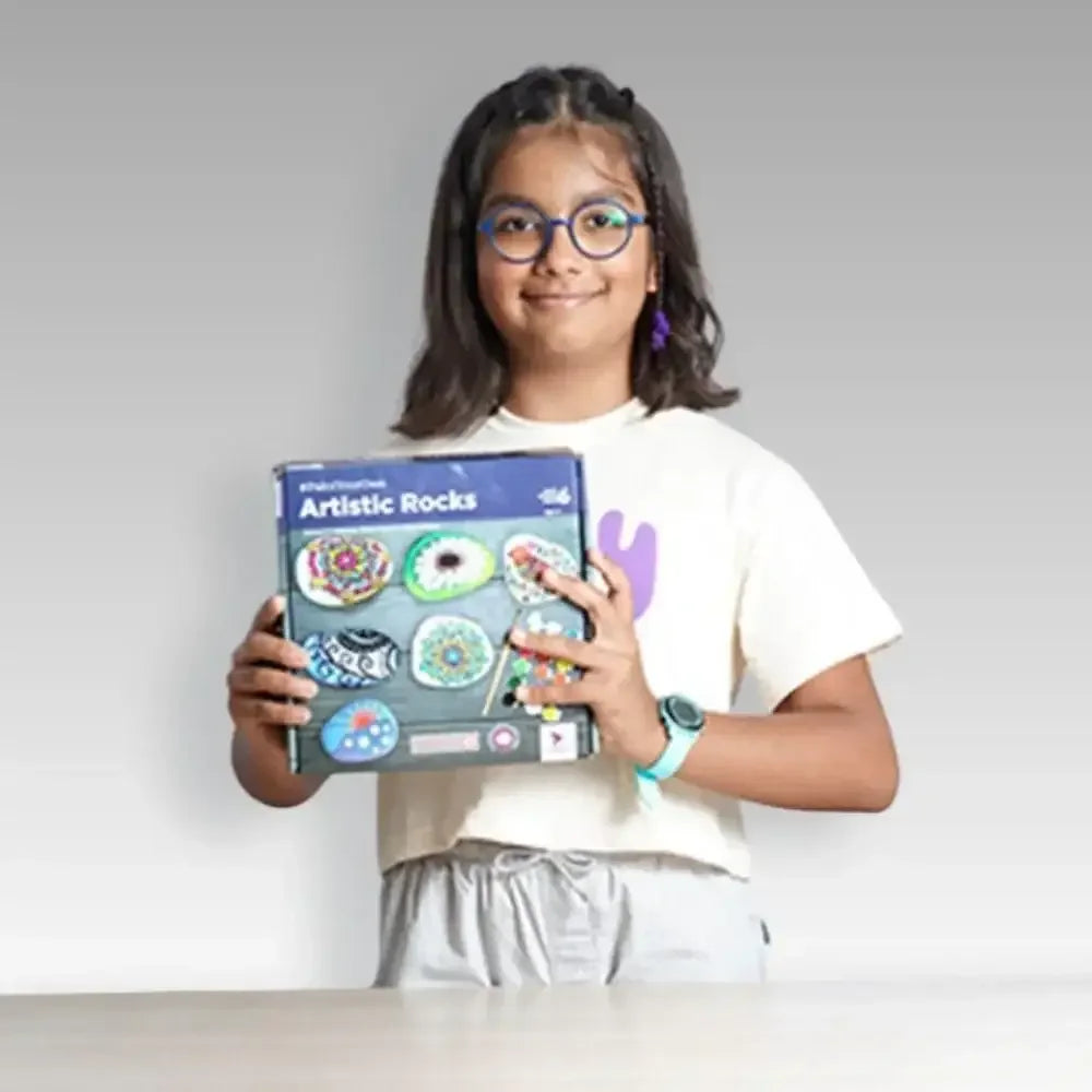 Toykraftt Rock Painting Kit for Kids | DIY Pebble Art Set for Ages 7+ | Multicolor Stone Painting Activity - Naivri