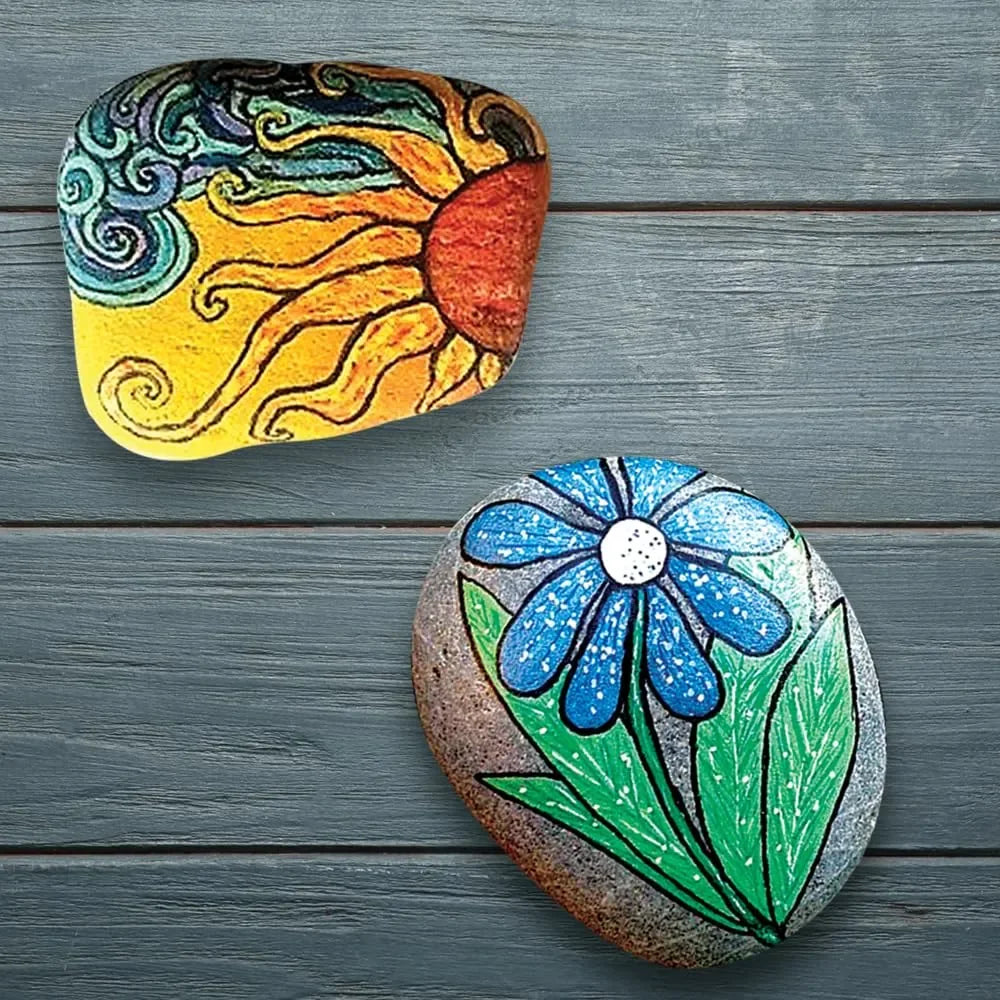 Toykraftt Rock Painting Kit for Kids | DIY Pebble Art Set for Ages 7+ | Multicolor Stone Painting Activity - Naivri