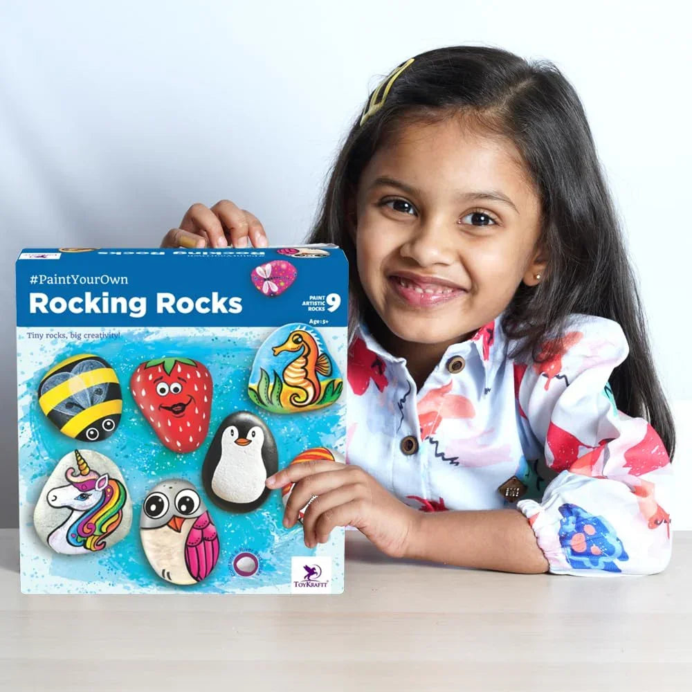Toykraftt Rocking Rocks Painting Kit for Girls 6–12 | DIY Pebble Art Set - Naivri