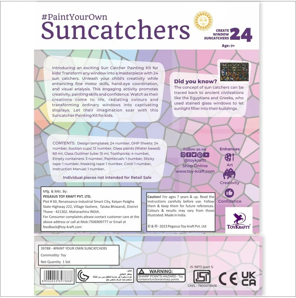 Toykraftt Suncatchers Window Art Kit for Kids - Naivri