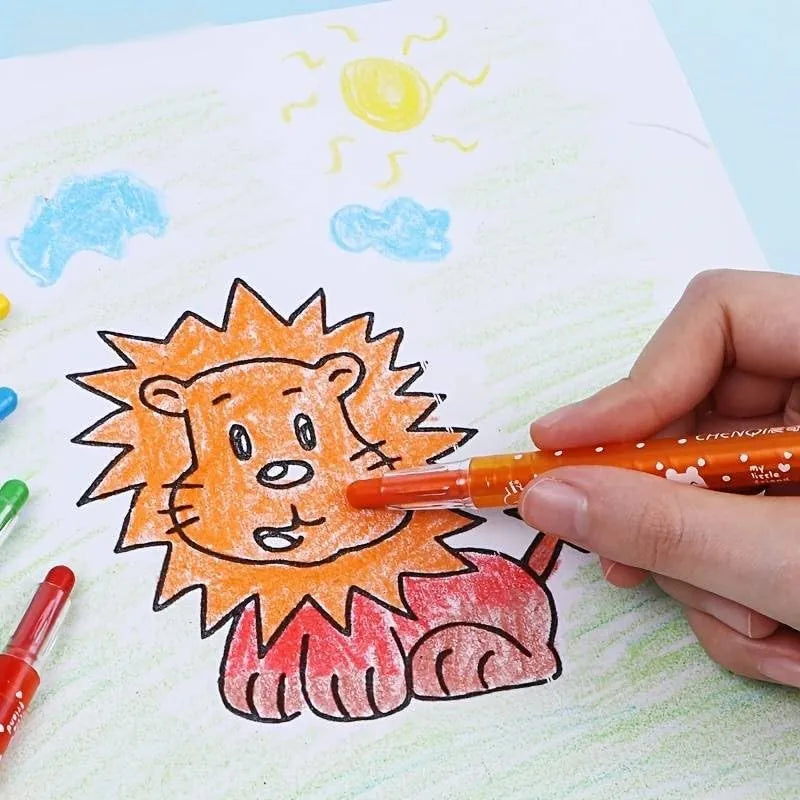 Himic Twist-Up Color Crayon Set – 12 Bright Shades / 3 Years+ - Naivri