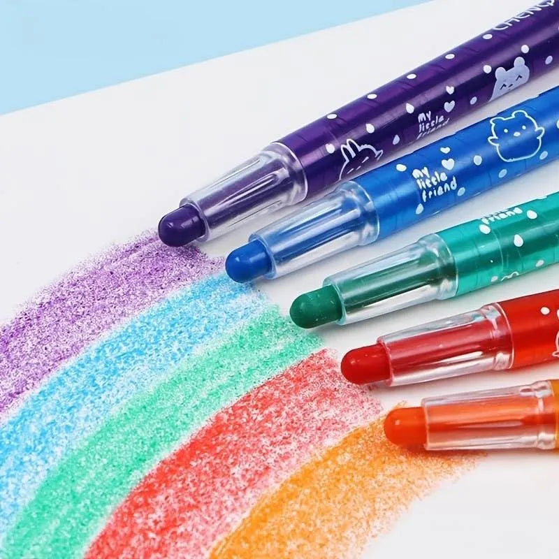 Himic Twist-Up Color Crayon Set – 12 Bright Shades / 3 Years+ - Naivri