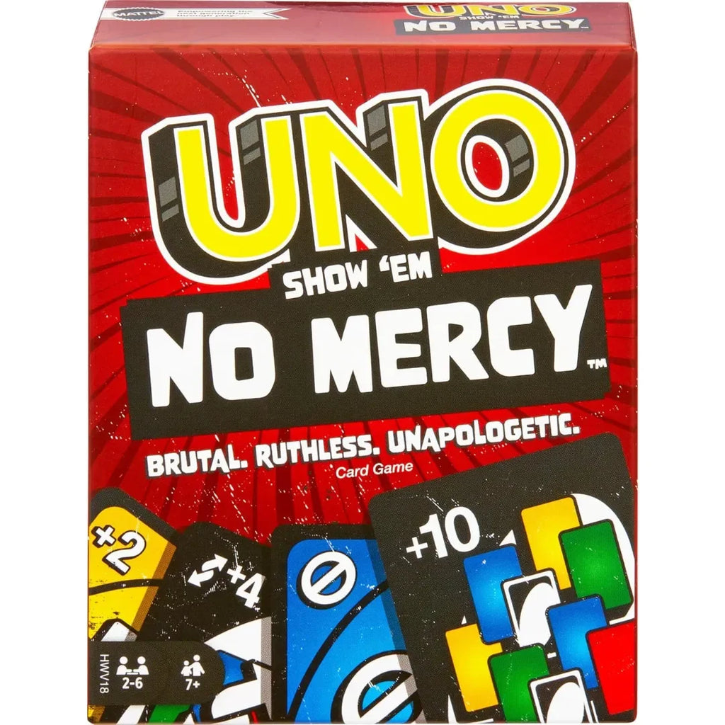 UNO Show ‘Em No Mercy Card Game by Mattel – Ultimate Party Edition | Intense Rules, Extra Cards & Wild Action - Naivri