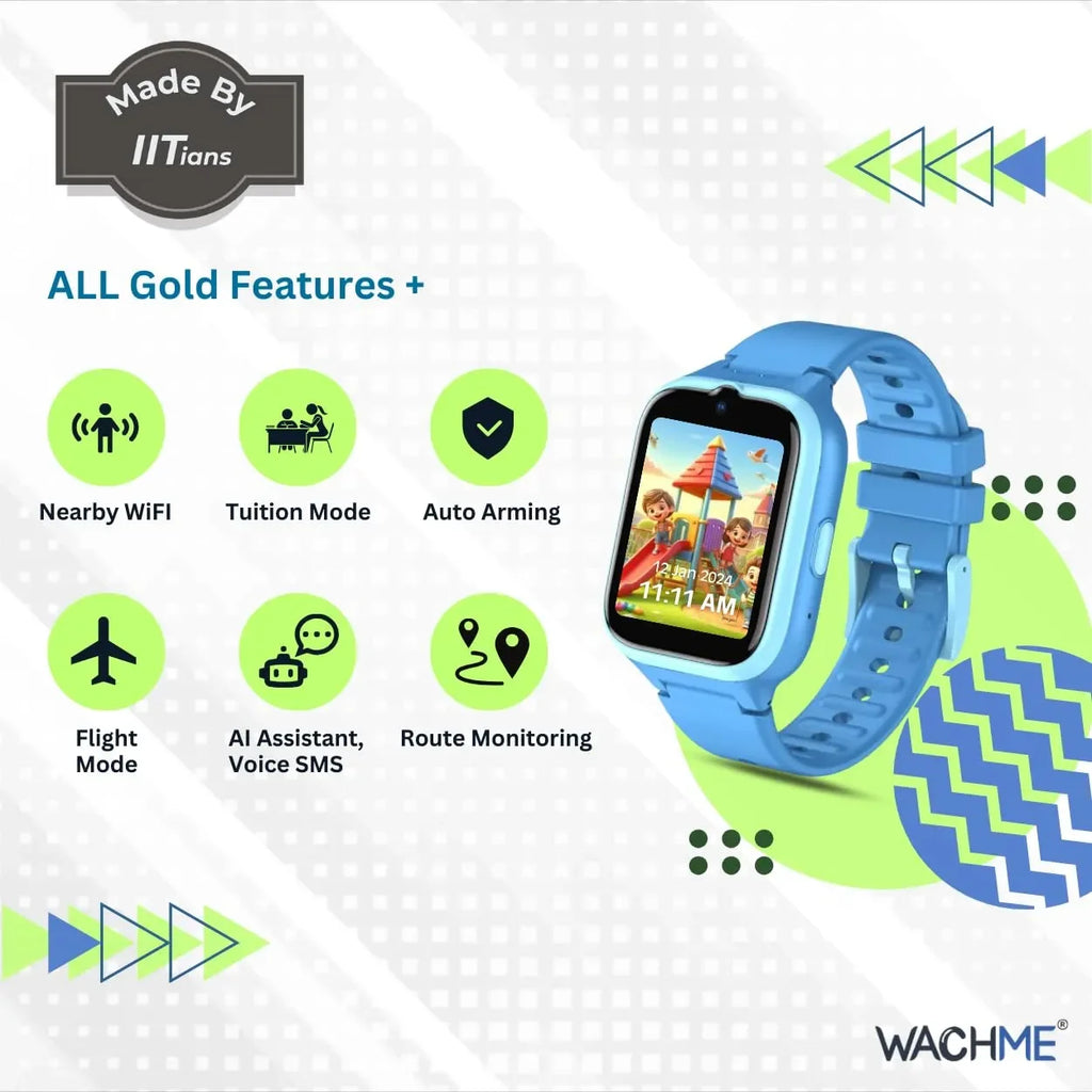 WachMe 4G Kids Smart Safety WatchPhone WM4GA1 - Diamond Edition - Naivri