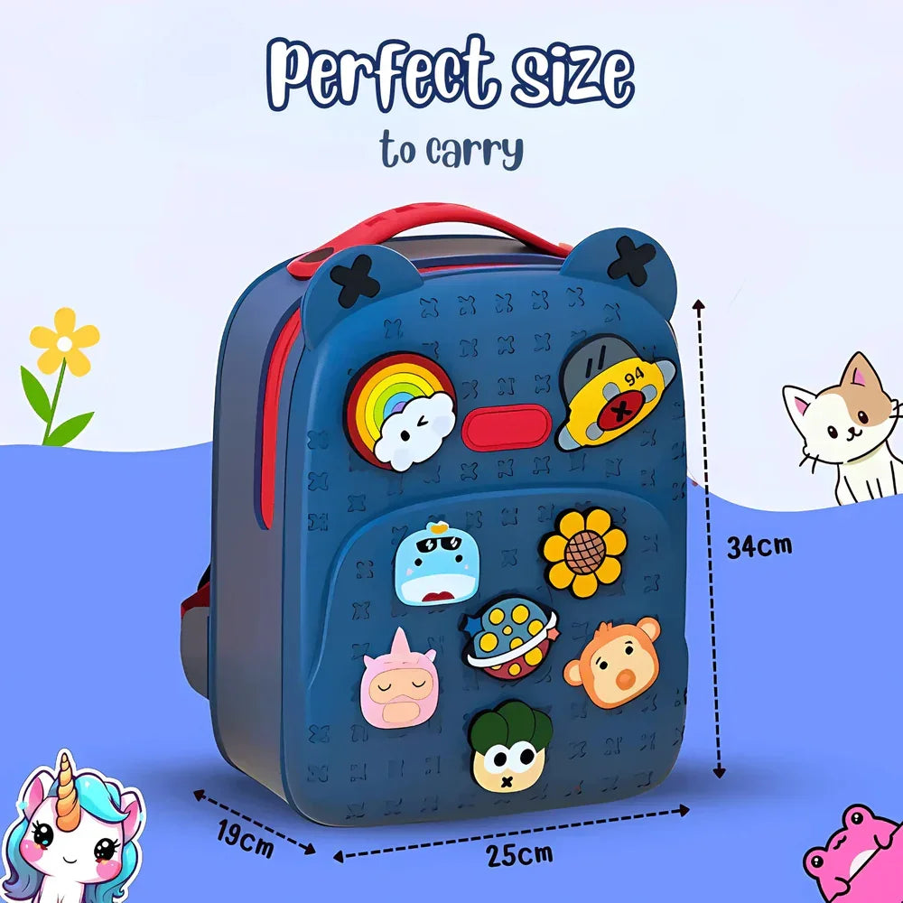 Water Resistant Stylish Silicone Durable School Bag with DIY Patches - Naivri