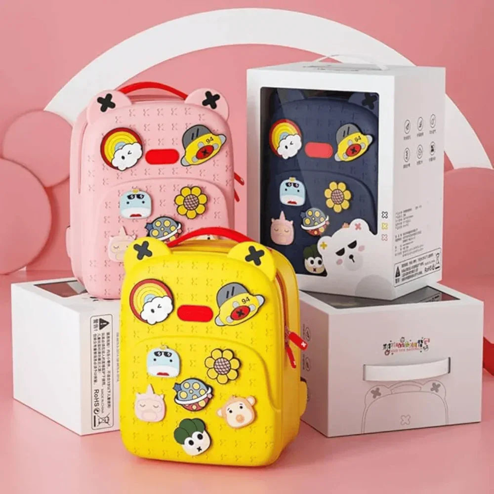 Water Resistant Stylish Silicone Durable School Bag with DIY Patches - Naivri