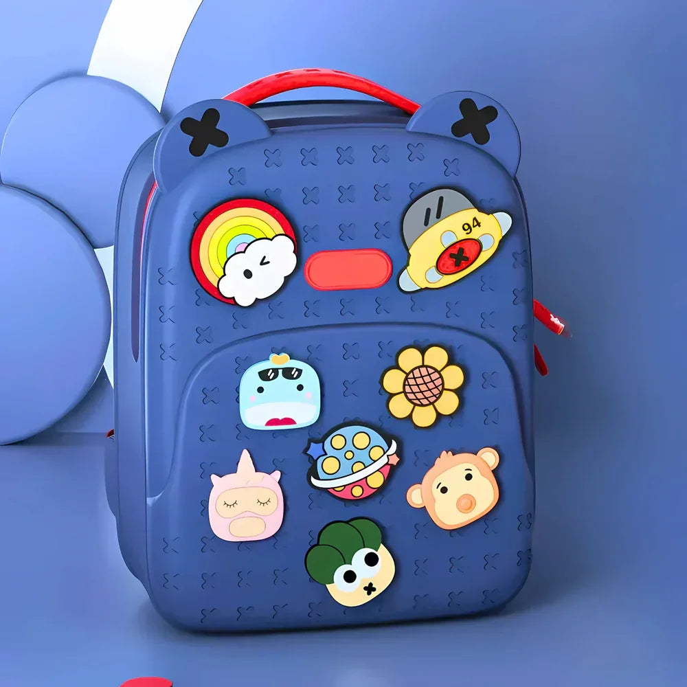 Water Resistant Stylish Silicone Durable School Bag with DIY Patches - Naivri