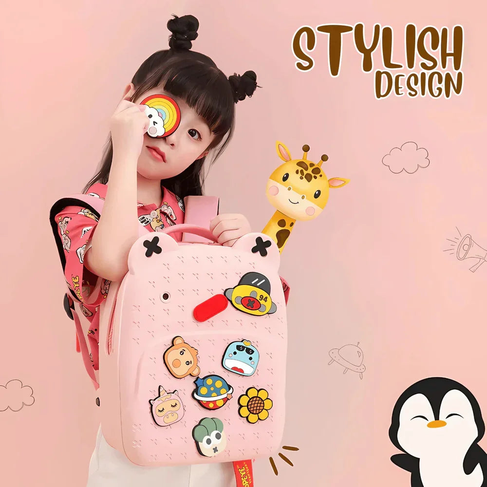 Water Resistant Stylish Silicone Durable School Bag with DIY Patches - Naivri