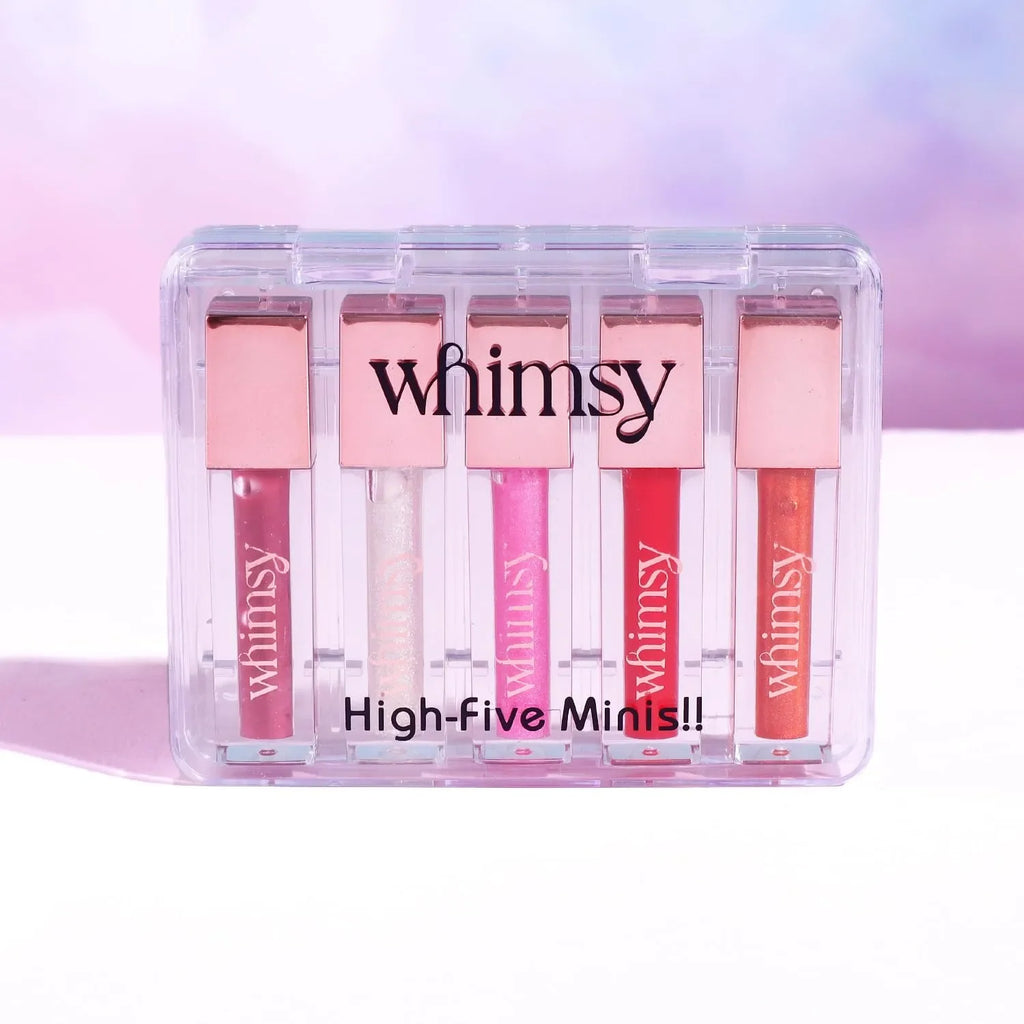 Whimsy Beauty Mini Lip Gloss Kit for Girls – 5-Pack of Moisturizing Lip Glosses with Shea Butter, Vitamin E & Jojoba Oil – Fun, Safe & Travel-Friendly Lip Gloss Set for Kids and Preteens - Naivri
