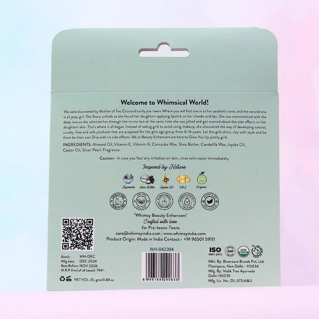 Whimsy Beauty Mini Lip Gloss Kit for Girls – 5-Pack of Moisturizing Lip Glosses with Shea Butter, Vitamin E & Jojoba Oil – Fun, Safe & Travel-Friendly Lip Gloss Set for Kids and Preteens - Naivri