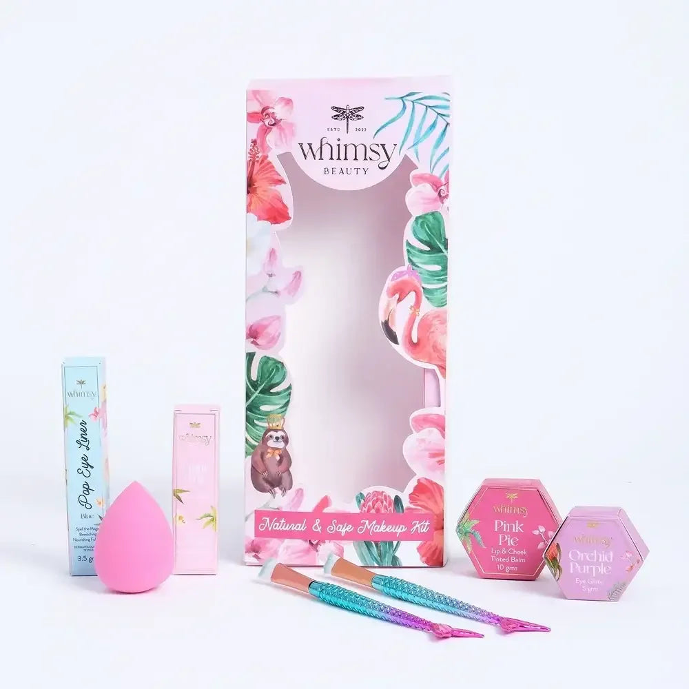 Whimsy Glow-Up Beauty Kit – Pack of 7 | Safe, Skincare-Infused Makeup for Kids - Naivri