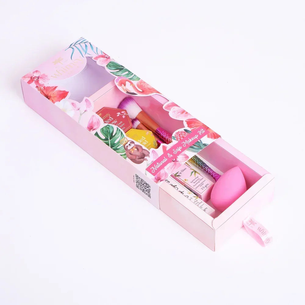 Whimsy Glow-Up Beauty Kit – Pack of 7 | Safe, Skincare-Infused Makeup for Kids - Naivri