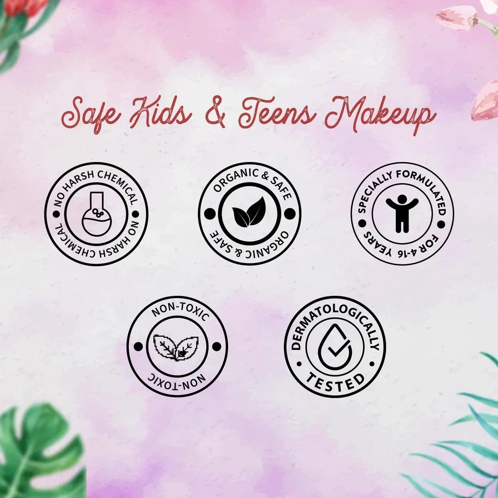 Whimsy Glow-Up Beauty Kit – Pack of 7 | Safe, Skincare-Infused Makeup for Kids - Naivri