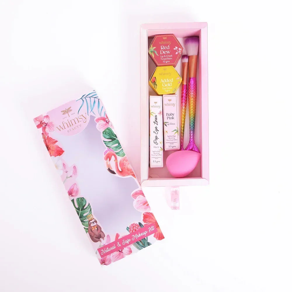 Whimsy Glow-Up Beauty Kit – Pack of 7 | Safe, Skincare-Infused Makeup for Kids - Naivri