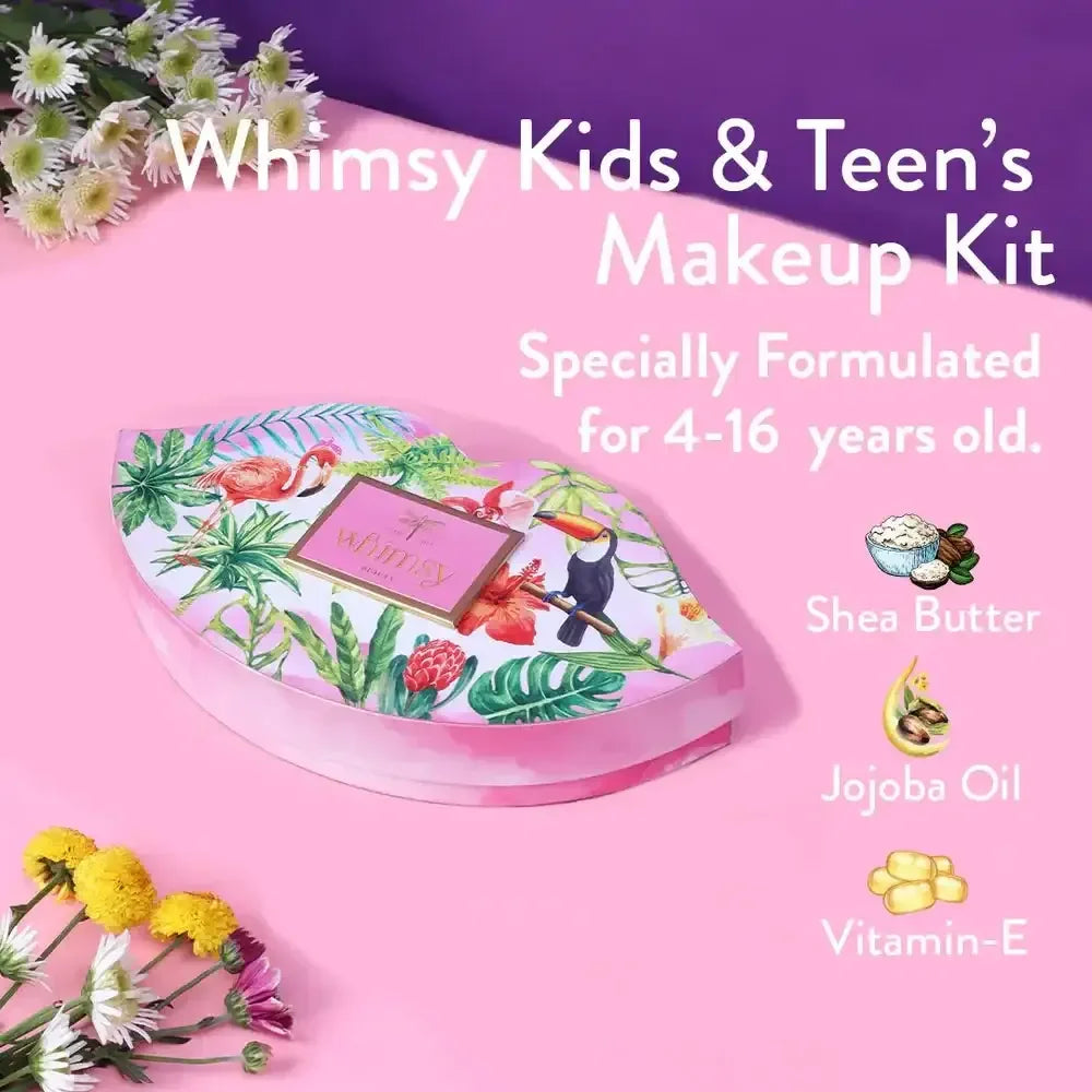 Whimsy Liplicious Beauty Kit - Pack of 7 | Non-Toxic Skincare-Infused Play Makeup for Kids | Cruelty-Free & Safe - Naivri