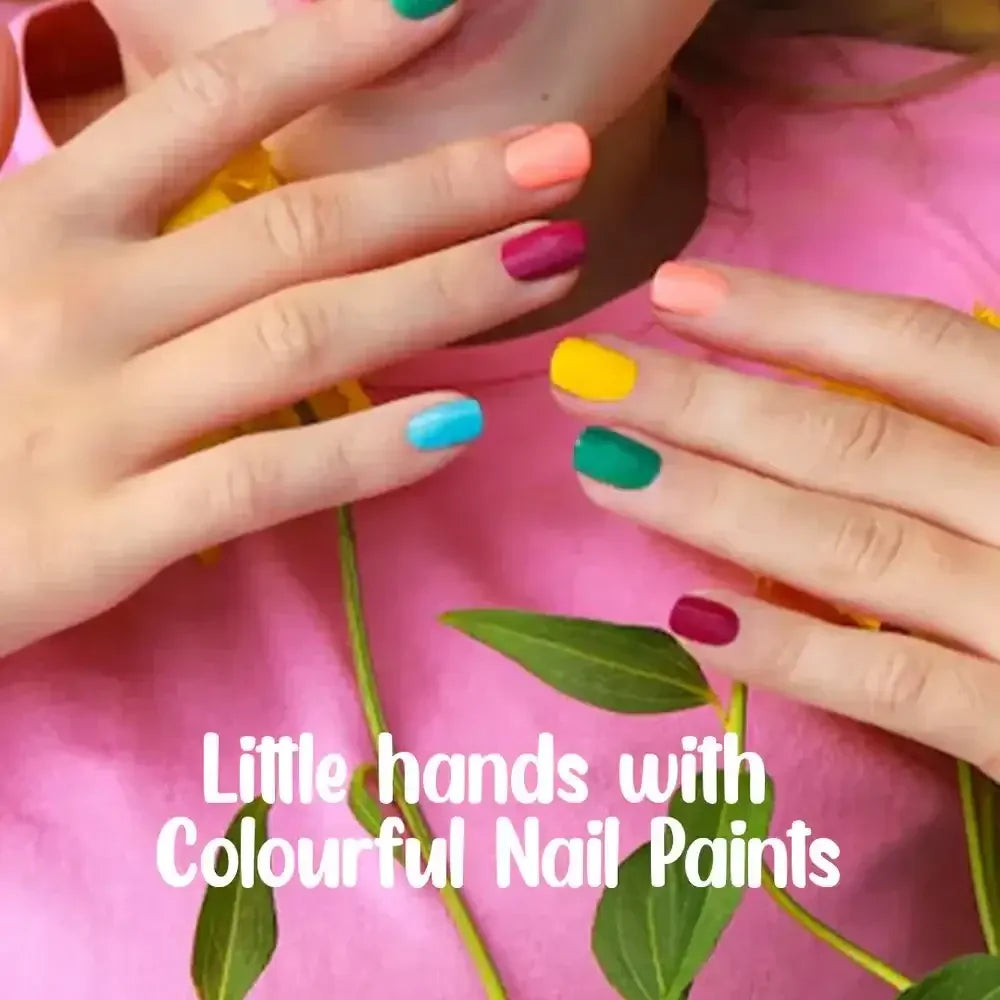 Whimsy Nail Paint Kit - Pack of 8 | Non-Toxic, Water-Based Peel-Off Nail Art Kit for Kids | Safe & Fun - Naivri