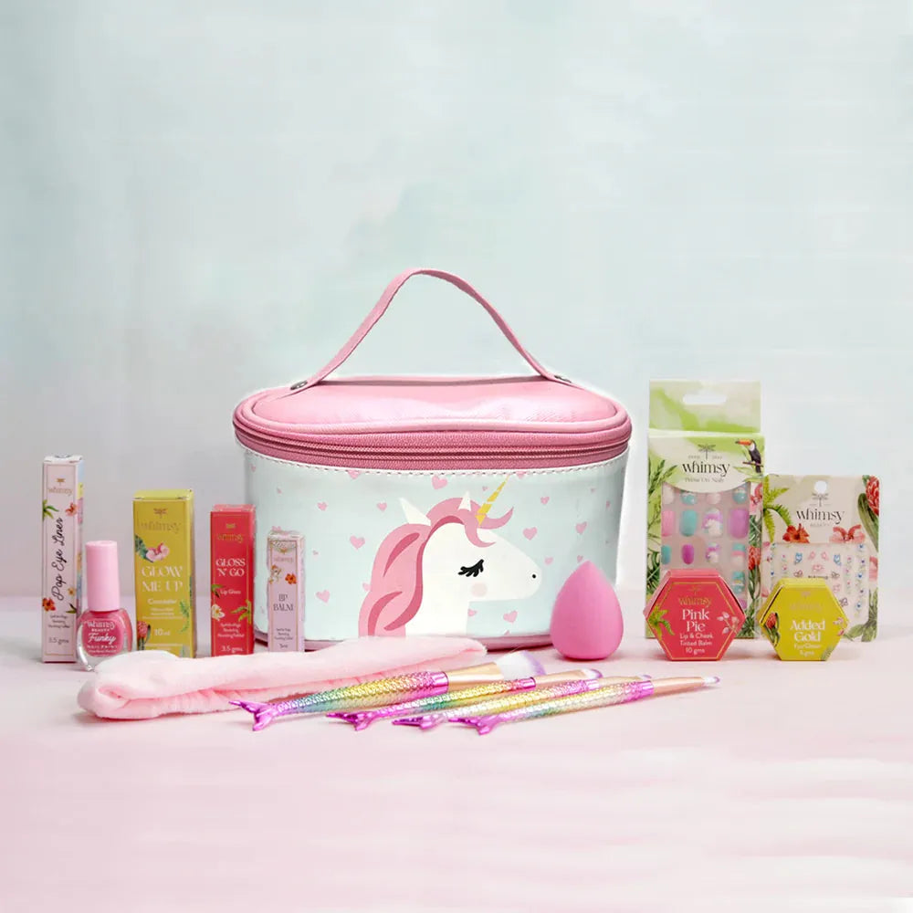 Whimsy Unicorn Travel Beauty kit - Pack of 13 - Naivri