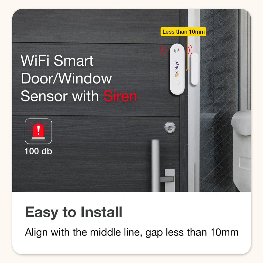 WiFi Smart Door/Window Sensor With Siren - Naivri