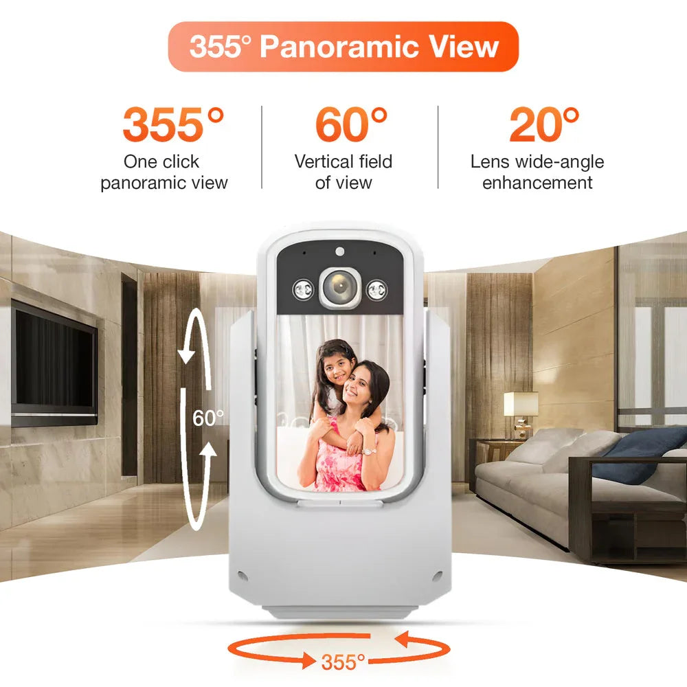 WiFi Video Calling CCTV Camera with 2.8" Screen | 1 Click Call, 2 Way Talk | Motion Detector, Night Vision, App Alert | Indoor Baby/Elderly/Maid Live Monitoring | CCTV with Screen - Naivri