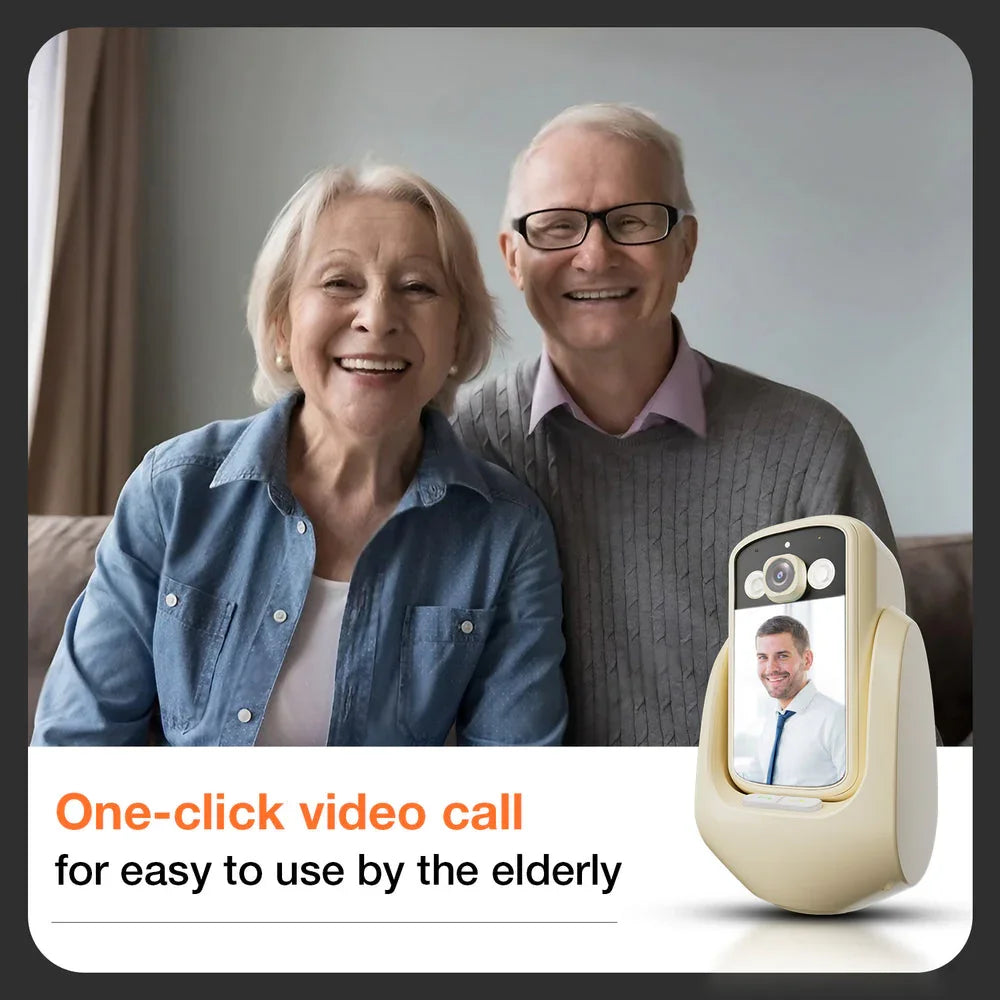 WiFi Video Calling CCTV Camera with 2.8" Screen | 1 Click Call, 2 Way Talk | Motion Detector, Night Vision, App Alert | Indoor Baby/Elderly/Maid Live Monitoring | CCTV with Screen - Naivri