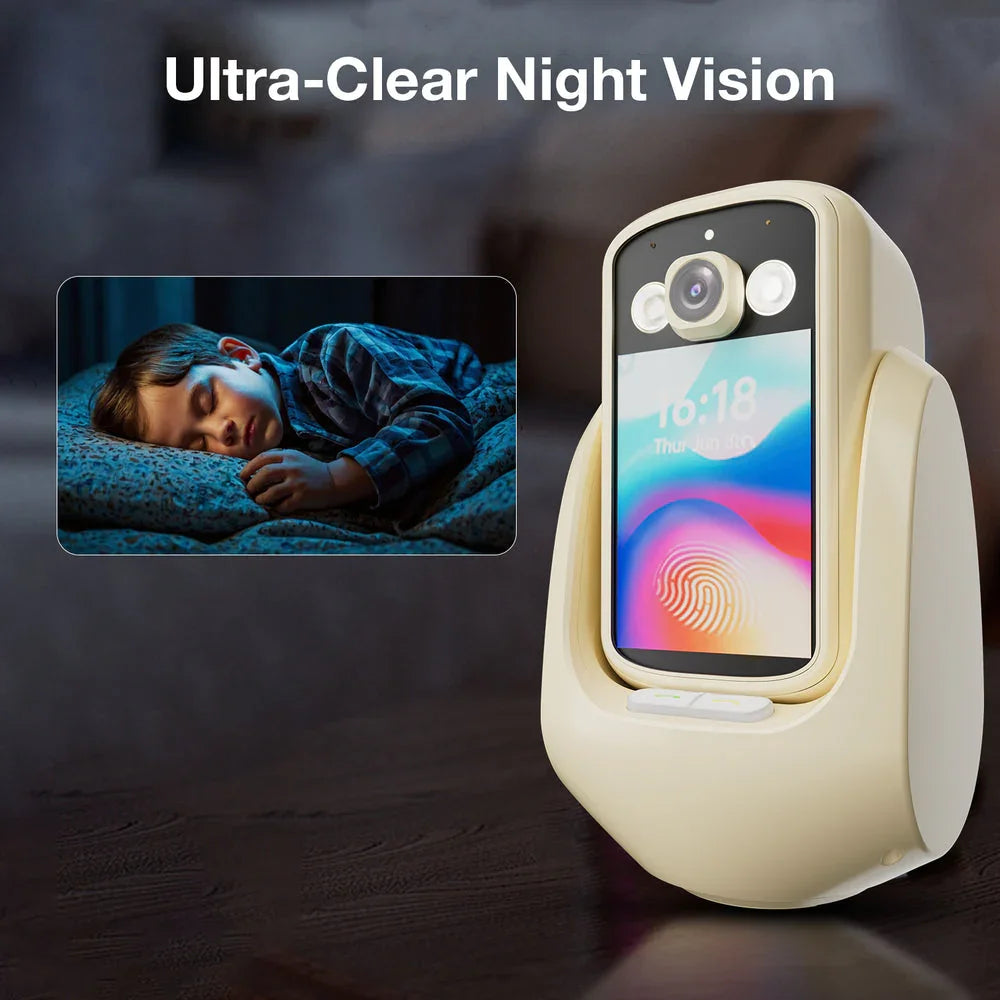 WiFi Video Calling CCTV Camera with 2.8" Screen | 1 Click Call, 2 Way Talk | Motion Detector, Night Vision, App Alert | Indoor Baby/Elderly/Maid Live Monitoring | CCTV with Screen - Naivri