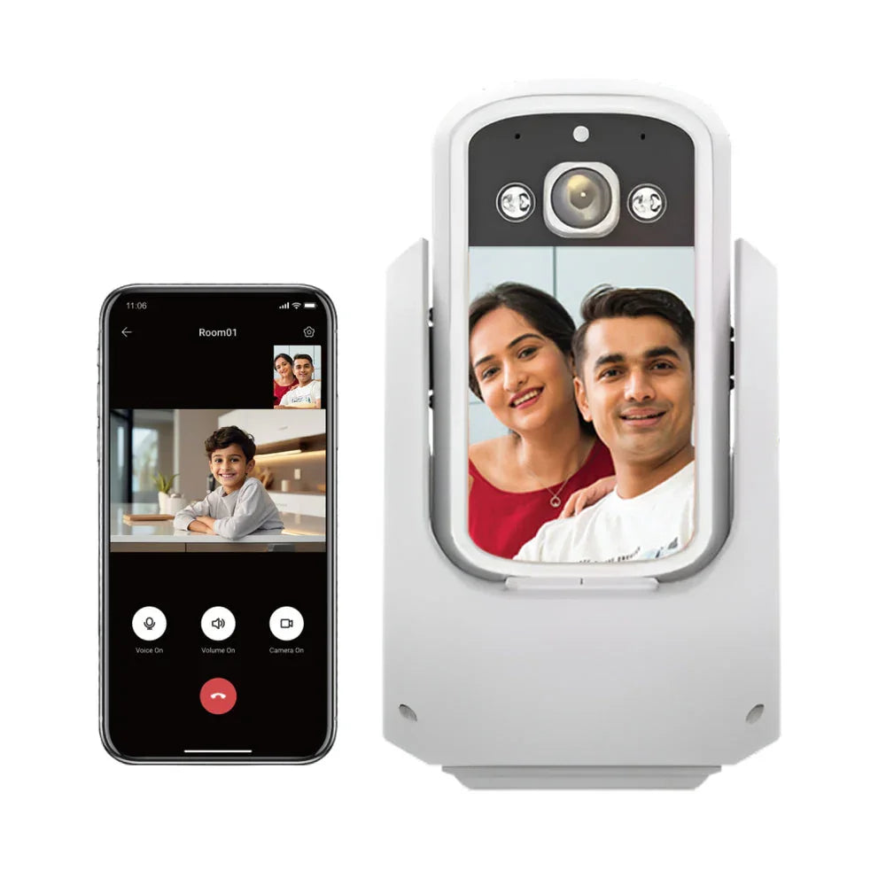 WiFi Video Calling CCTV Camera with 2.8" Screen | 1 Click Call, 2 Way Talk | Motion Detector, Night Vision, App Alert | Indoor Baby/Elderly/Maid Live Monitoring | CCTV with Screen - Naivri