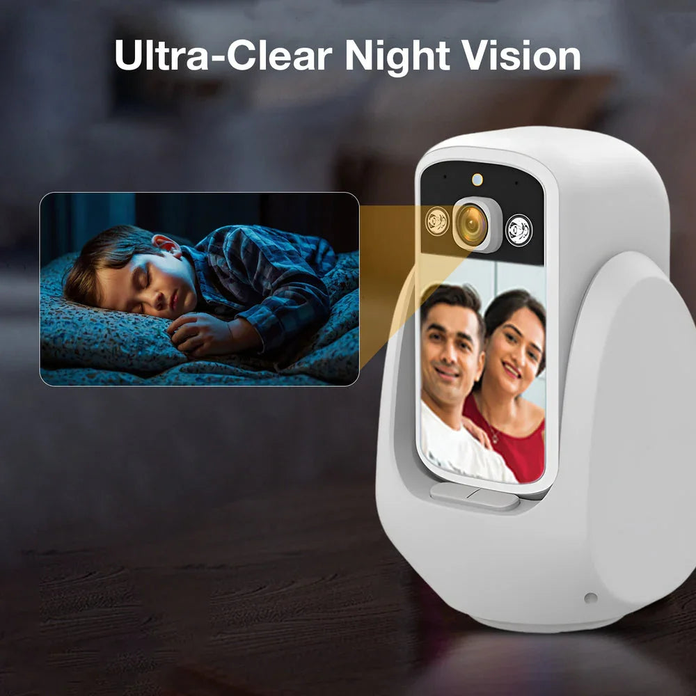WiFi Video Calling CCTV Camera with 2.8" Screen | 1 Click Call, 2 Way Talk | Motion Detector, Night Vision, App Alert | Indoor Baby/Elderly/Maid Live Monitoring | CCTV with Screen - Naivri