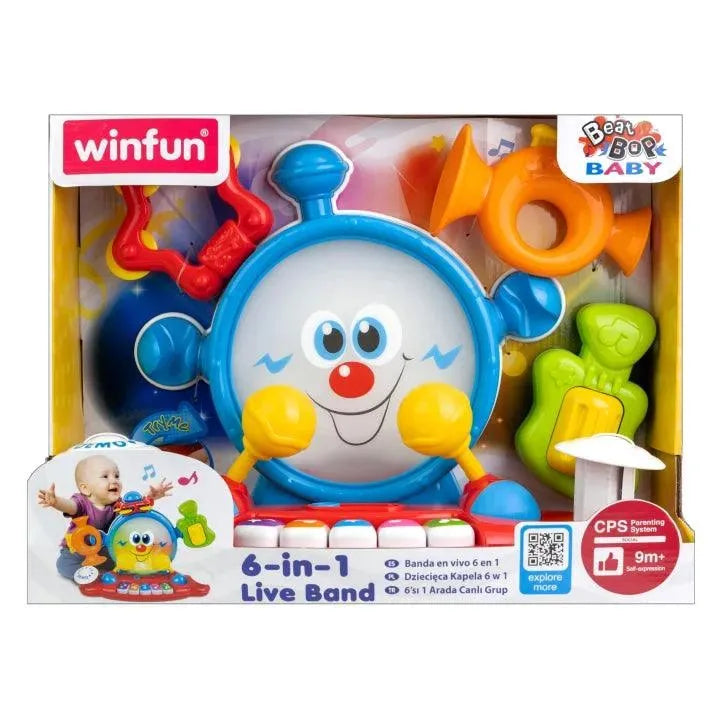 Winfun 6-in-1 Live Band – Multi-Instrument Musical Toy Set with Lights, Sounds & Detachable Instruments - Naivri