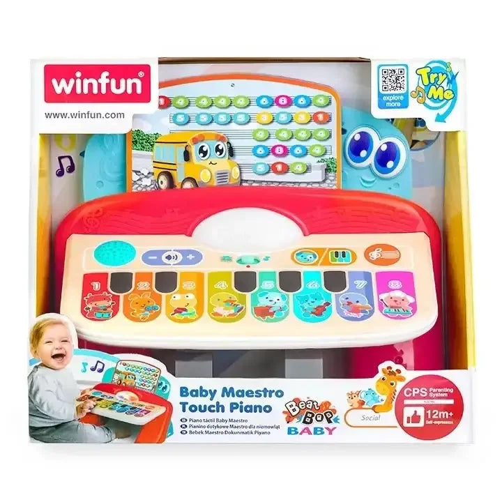 Winfun Baby Maestro Touch Piano – Musical Toy Keyboard with Animal Sounds & Learning Cards - Naivri