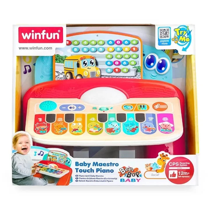 Winfun Baby Maestro Touch Piano – Musical Toy Keyboard with Animal Sounds & Learning Cards - Naivri
