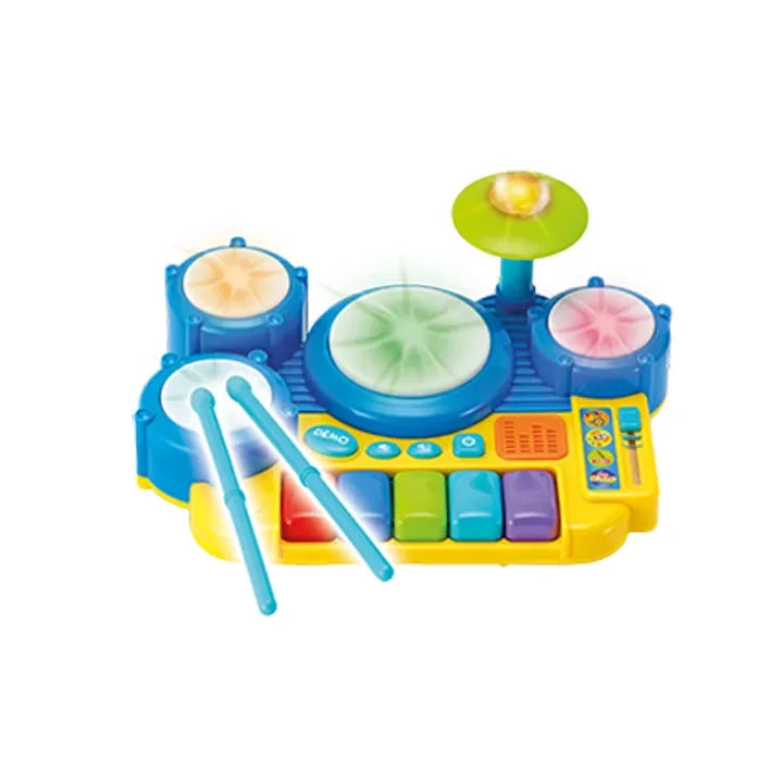 Winfun Boppin' Beats Drum Set Keyboard – Light-Up Musical Toy Drum Kit with Piano for Toddlers - Naivri