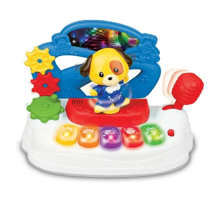 Winfun Dancing Pup Star Piano | Musical Light-Up Piano Toy with Dancing Puppy, Joystick, Spinning Gears & Animal Sounds | Toddler Activity Station - Naivri